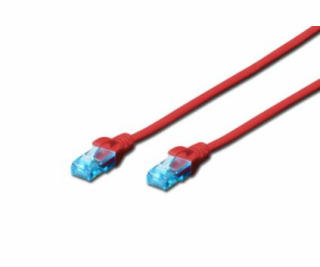 Digitus Ecoline Patch Cable, UTP, CAT 5e, AWG 26/7, červe...