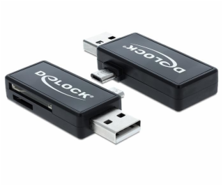 Delock Micro USB OTG čtečka karet + USB A samec