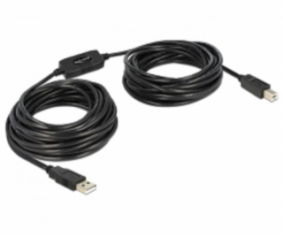 Delock Kabel USB 2.0 typ A samec > USB 2.0 typ B samec 20 m