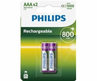 Philips dobíjecí baterie AAA 800mAh, NiMH - 2ks