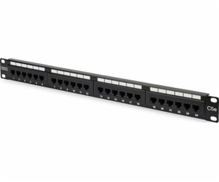 Digitus 19" 24 porty, kat.5e, U/UTP, 1U Patch panel