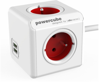 Zásuvka prodluž. PowerCube EXTENDED, Red, 5-ti rozbočka, ...