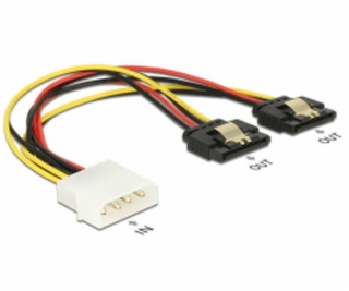 ""5,25""""-4Pin Stecker > 2x SATA 15Pin Buchse, Y-Kabel""