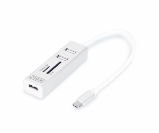 DIGITUS USB 2.0 Type-C s ctečka karet 3x USB 2.0. 1x SD, ...