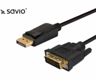 Savio CL-106 video cable adapter 1.8 m DisplayPort DVI Black