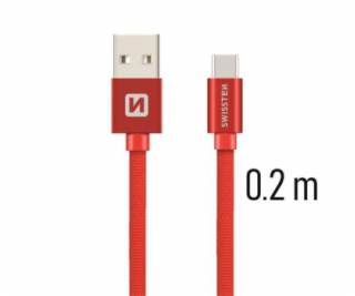 Swissten Textile Usb-C 0,2M Red