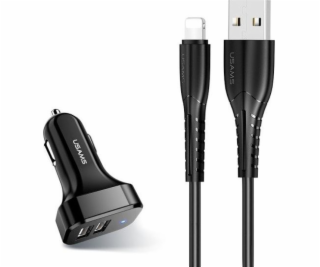 Ładowarka samochodowa 2xUSB C13 2.1A microUSB czarny NTU3...