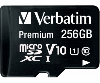 VERBATIM MicroSDXC karta 256GB Premium, U1 + adaptér