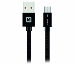 Swissten Kabel Textile Micro Usb 3,0M Bk