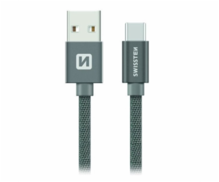 Swissten Kabel Textile Usb-C 2,0 M Šedý