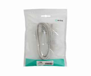 AV:link kabel U/UTP 1x RJ45 samec - 1x RJ45 samec, šedý, 3m