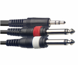 Stagg SYC1/MPS2P E, kabel mini stereo JACK/2x JACK, 1m