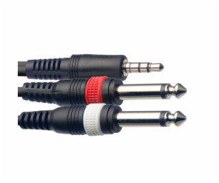 Stagg SYC3/MPS2P E, kabel mini stereo JACK/2x JACK, 3m