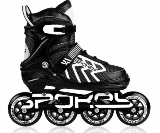 Spokey KHAN Kolečkové brusle, černo-bílé, ABEC7 Carbon, v...