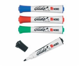 Nobo Glide Dry wipe Markers Assorted (4)