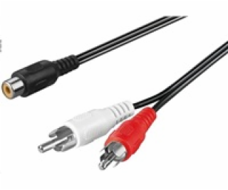 PremiumCord Kabel 1x CINCH female - 2x CINCH male 20cm