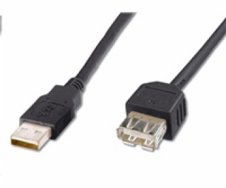 PremiumCord USB 2.0 kabel prodlužovací, A-A, 3m černá