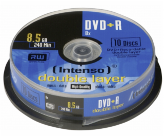 1x10 Intenso DVD+R 8,5GB 8x Speed, Double Layer Cakebox