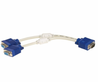 Akyga adaptér VGA/2x VGA/ABS/PVC/bílá