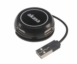 AKASA HUB USB Connect4C 4 in 1, 4x USB 2.0,17cm kabel, ex...