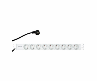 Napájecí panel PDU 19 , 9x ČSN, 1U, kabel 2 m