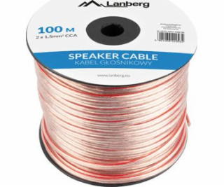 Lanberg reproduktorový kabel 2x1,5mm2 100m transparentní