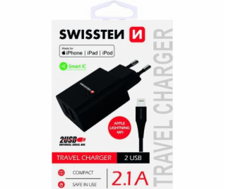 Swissten Síťový Adaptér Smart Ic 2X Usb 2,1A Power + Dato...