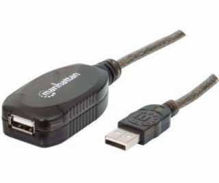 Kábel USB Manhattan USB-A - USB-A 10 m Czarny (150248)