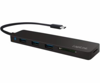 USB HUB LogiLink USB-C 3.1, 3-port, se čtečkou karet, Ult...