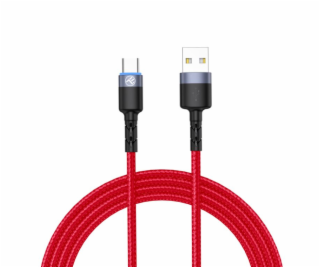 Tellur Data cable USB na Type-C s LED Light, 3A, 1.2m red