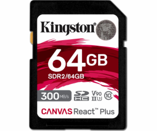 KINGSTON 64GB Canvas React Plus SDHC UHS-II 300R/260W U3 ...