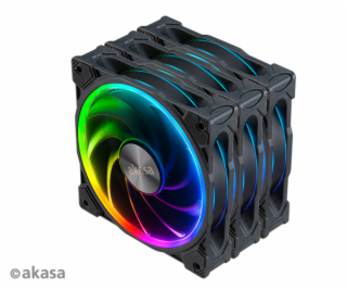 AKASA ventilátor SOHO AR, 12cm ARGB PWM fan 3pcs bundle +...