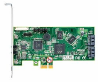 ARECA 2port 6Gb/s SATA PCIe 2.0 x1, RAID Card, 512MB Cach...