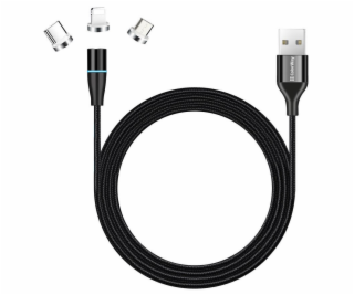 Colorway Datový Kabel 3v1 Lightning+MicroUSB+USB-C/ Magne...