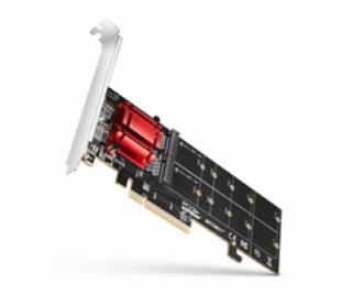 AXAGON PCEM2-ND, PCIe x8 řadič - 2x M.2 NVMe M-key slot, ...