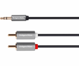 Kabel Kruger&Matz Jack 3.5mm - RCA (Cinch) x2 1.8m srebrn...