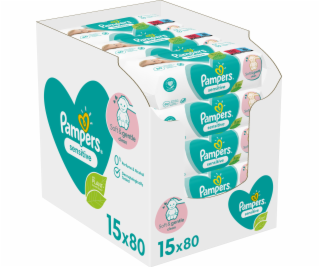 Pampers Sensitive detské čistiace obrúsky 12 x 52 ks