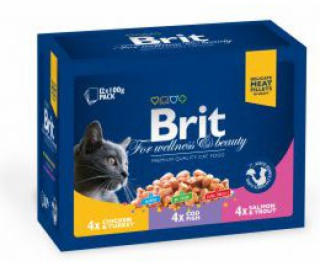 Brit Premium Cat Pouches Family Plate Poultry & Fish 12x100g