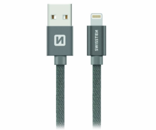 Swissten Datový Kabel Textile Usb / Lightning 0,2 M Šedý