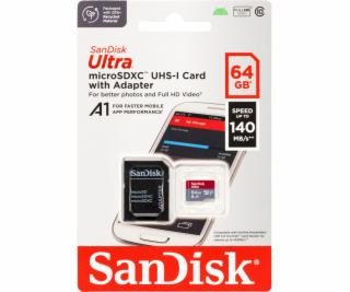 SanDisk Ultra microSDXC A1  64GB 120MB/s Adapt.SDSQUAB-06...