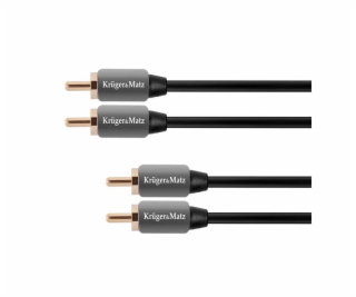 Kabel Kruger&Matz RCA (Cinch) x2 - RCA (Cinch) x2 3m szar...