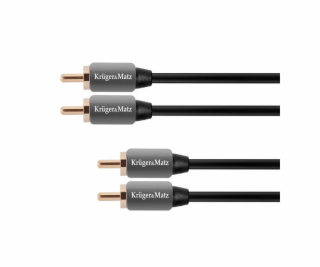 Kabel Kruger&Matz RCA (Cinch) x2 - RCA (Cinch) x2 1m szar...