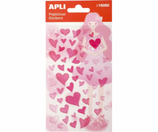 Apli Stickers APLI Hearts, trblietavé, ružové