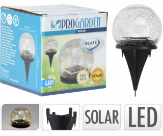 Lampa solárna guľa 10 cm 15 LED sklo