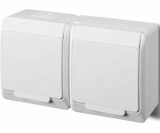 Elektro-Plast Hermes Double Socket Z/U 2P+s Schuko IP44 W...