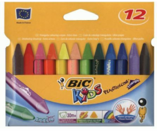 BIC Candle Crayons Bic Kids Plastridcor Triangle Box 12 P...