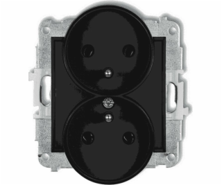 Karlik Mini Double Socket s/U Black Mat 12MGPR-2Z