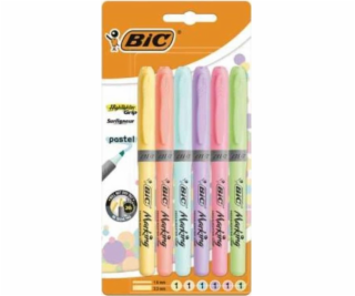 Bic zvýrazňovač Grip Pastel 6 Kol Bic