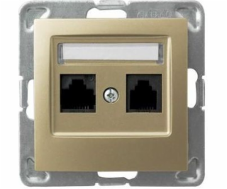 Ospel Computer Socket Impresja Double RJ45 5E Golden Meta...