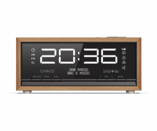 CARNEO C100, rádio DAB+, FM, BT, budík, OLED, wood